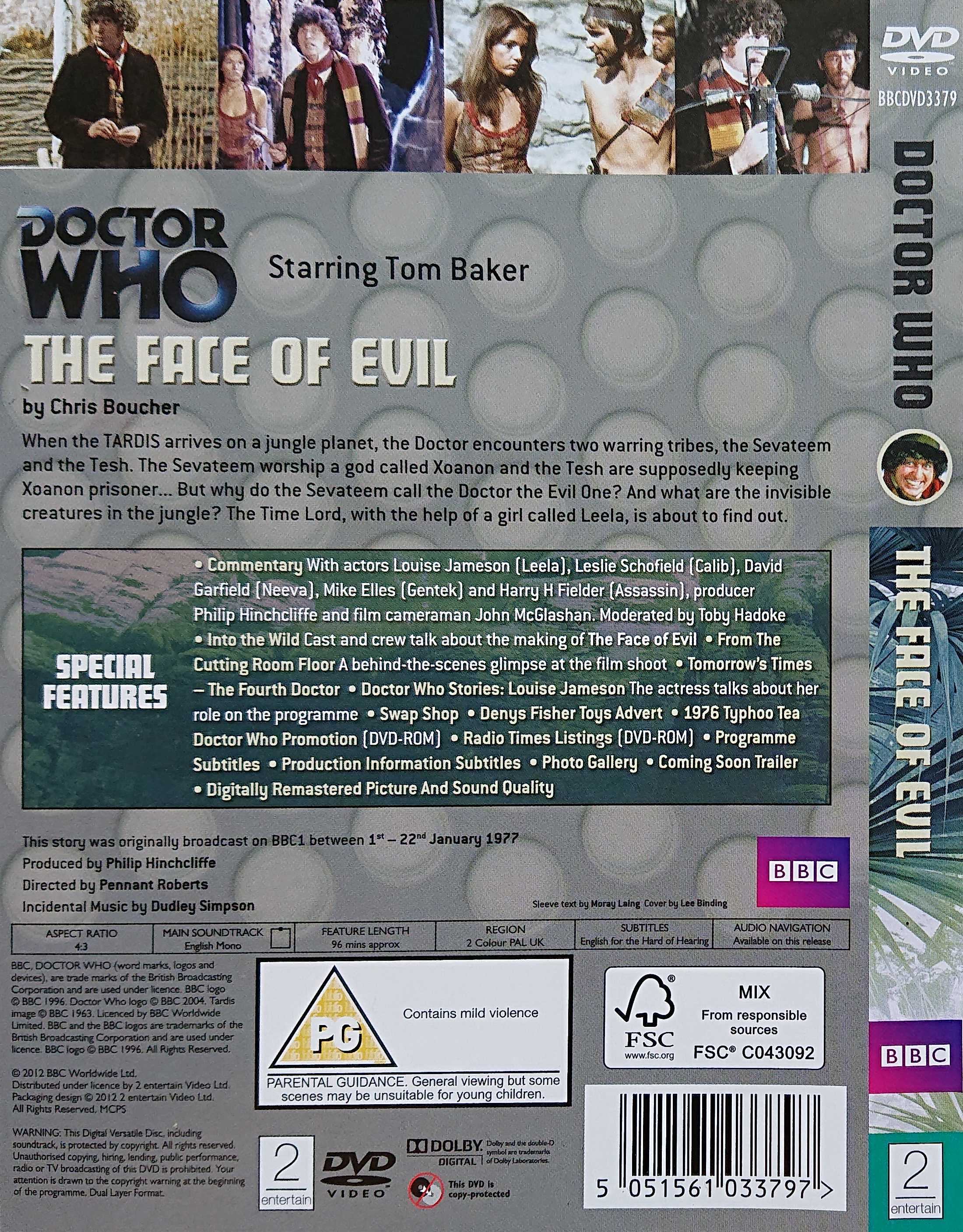 Picture of BBCDVD 3379 Doctor Who - The face of evil by artist Chris Boucher from the BBC records and Tapes library